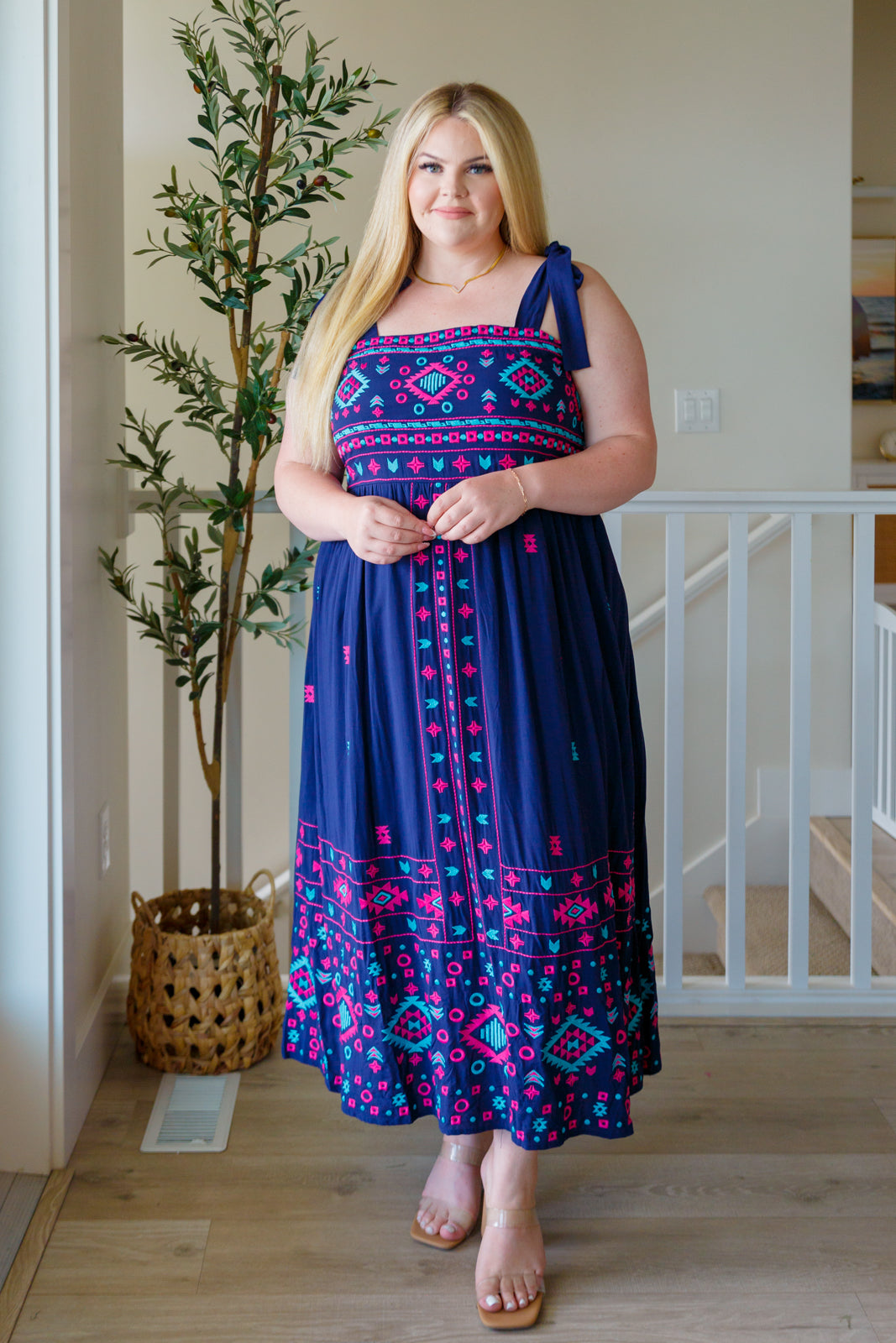 Midnight Magic Embroidered Maxi Dress