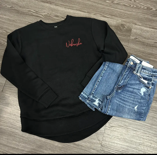 Nebraska Embroidered crewneck